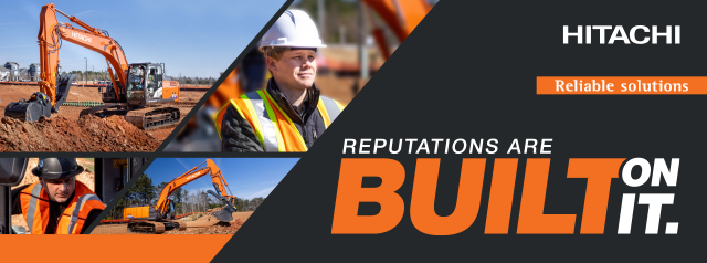 Reputations Are Built On It. Photos of ZX210LC-6 HP construction excavator.