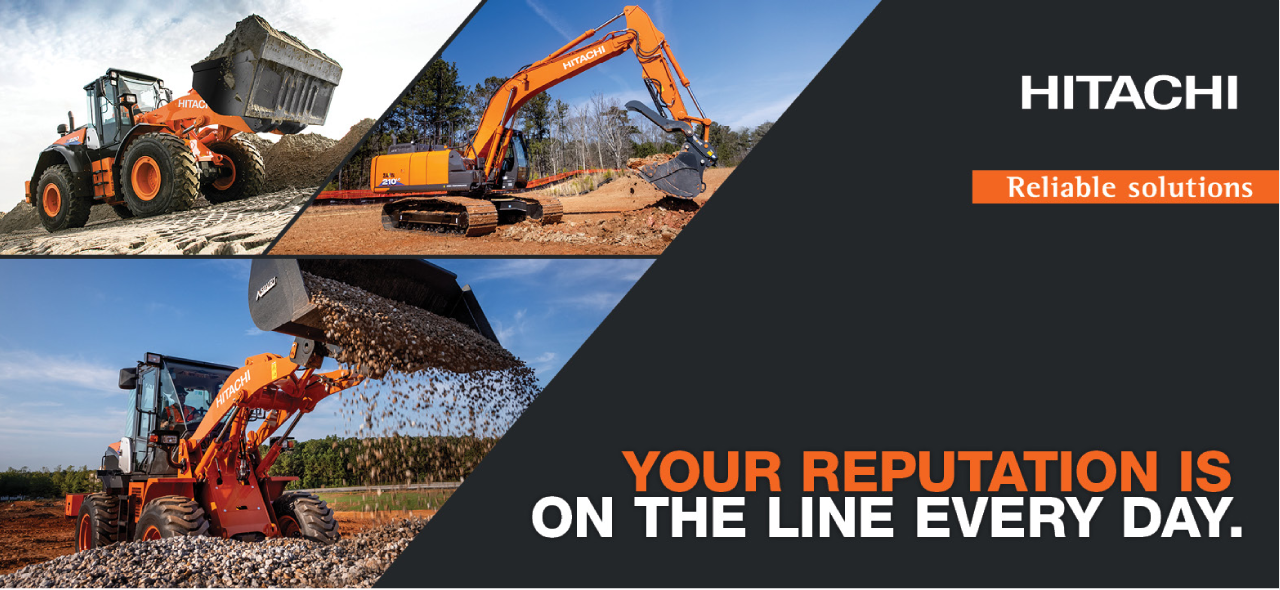 Your Reputation Is On The Line Everyday. Photo of wheel loaders and excavator.